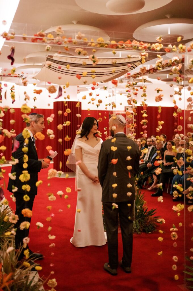 Jewish wedding ceremony at TWA Hotel at JFK Airport.